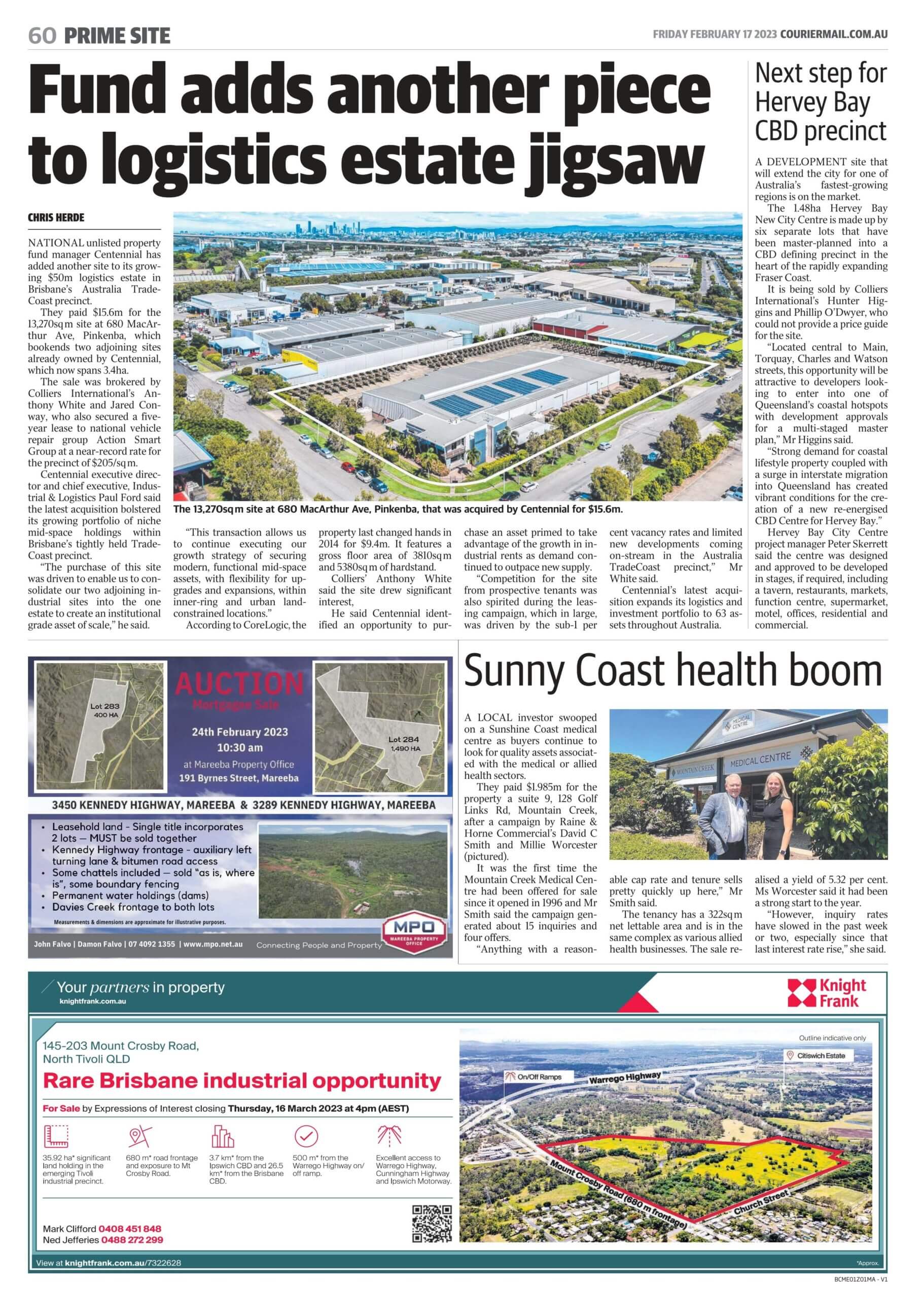Centennial creates $50m prime logistics estate in Brisbane’s TradeCoast ...