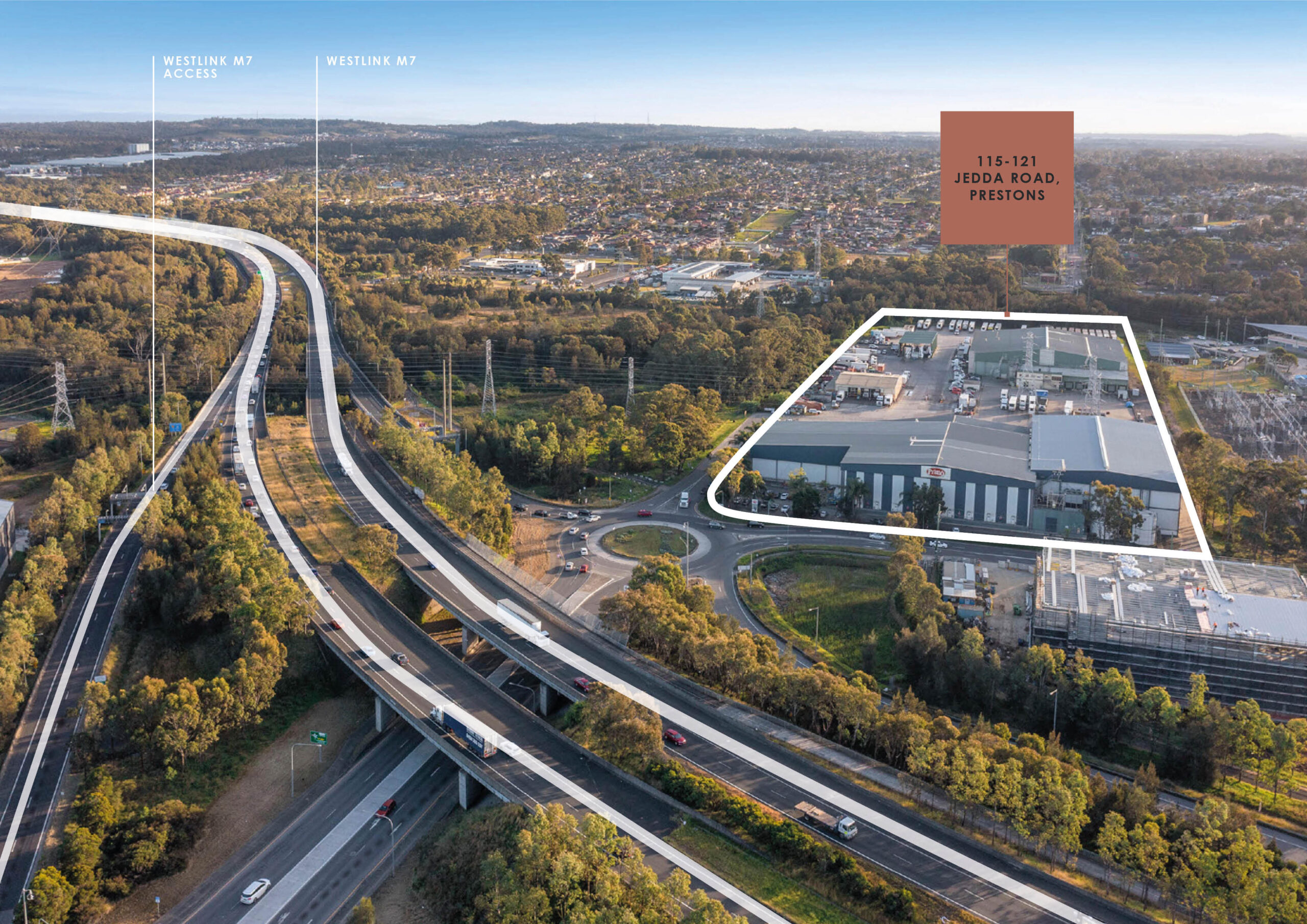 Aerial image of 115-121 Jedda Road, Prestons NSW
